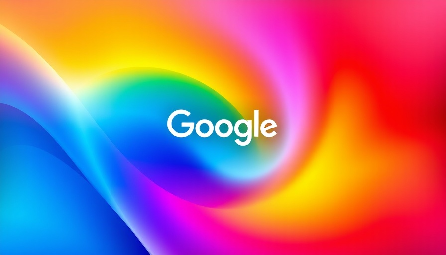 Colorful gradient with Google logo reflecting AI integration.