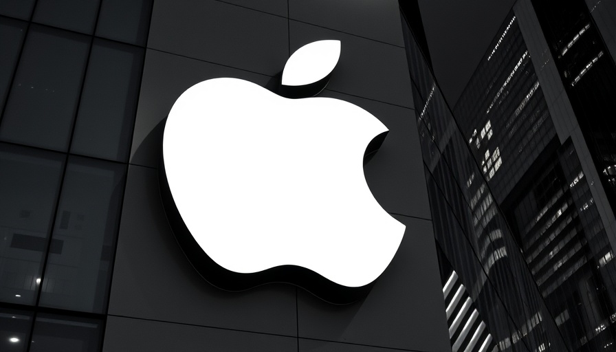 Apple logo with dark background for AI server factory investment concept.