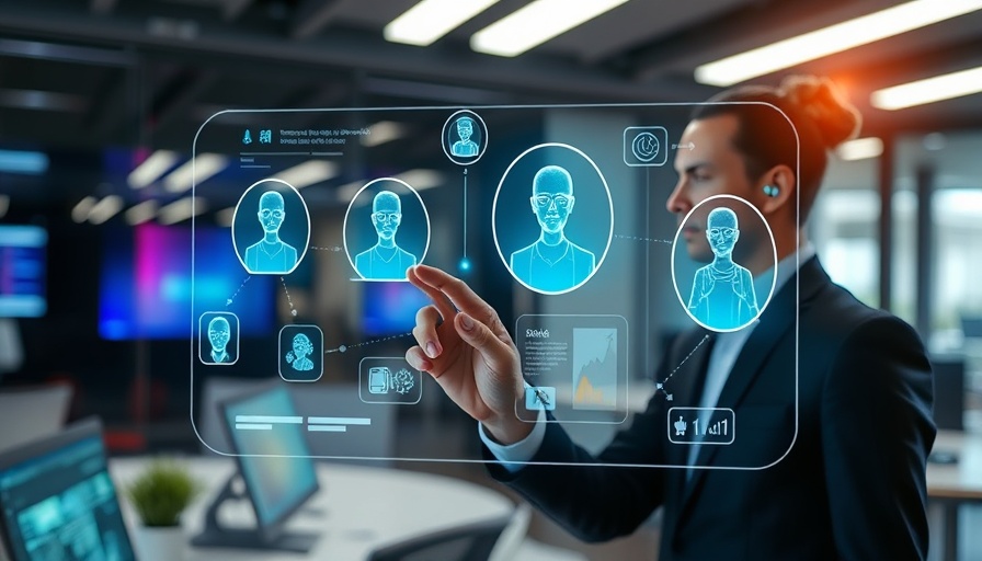Digital interface showcasing AI agents on a touchscreen display.