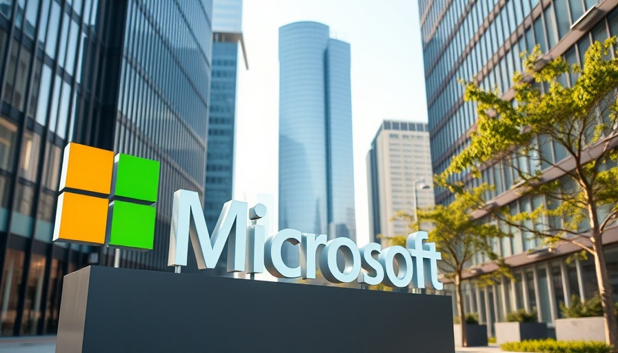 Microsoft sign in urban setting, sleek architecture.