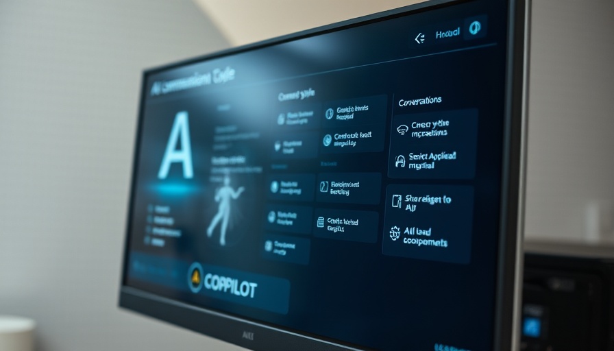 AI interface on screen with Copilot app options.