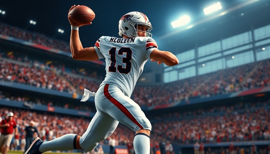 Dynamic football player mid-action, showcasing intense competition.