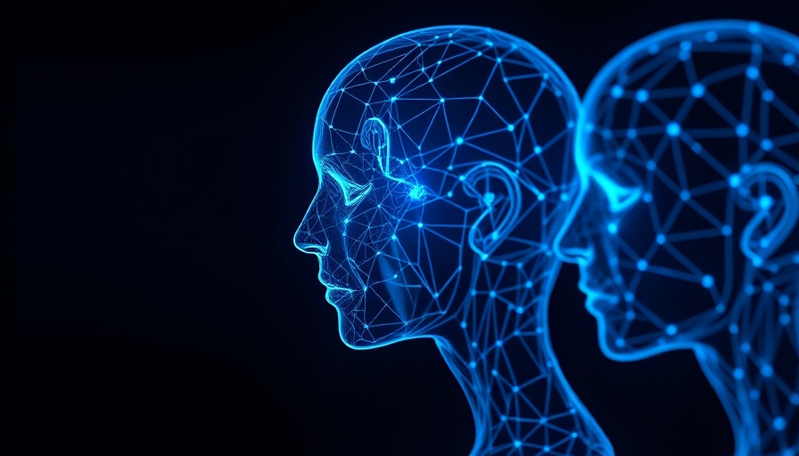 Futuristic wireframe faces symbolize agentic AI's potential.