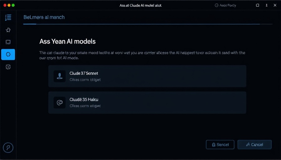 Claude AI interface showcasing model choice options.
