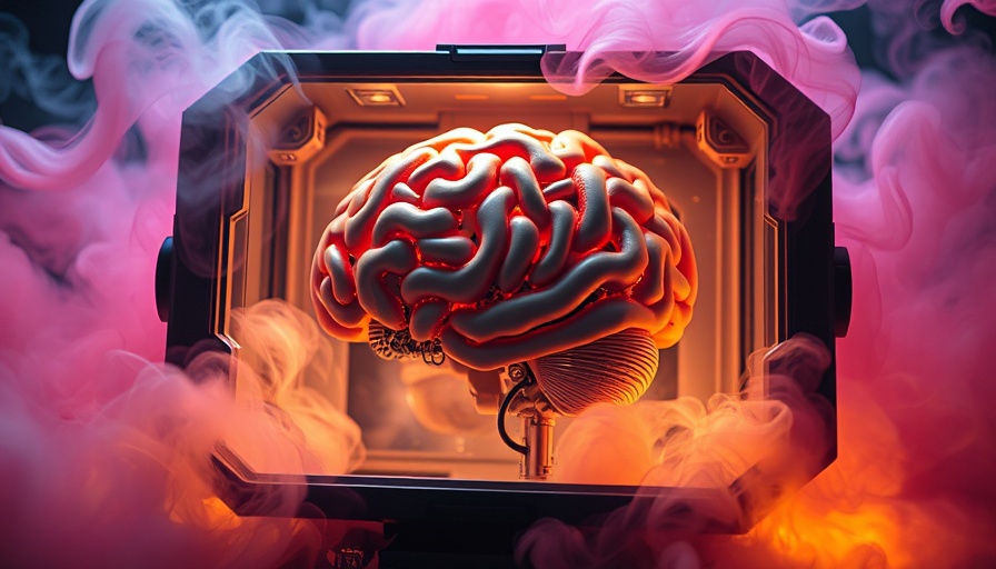 Futuristic AI agents concept with mechanical brain inside a box.