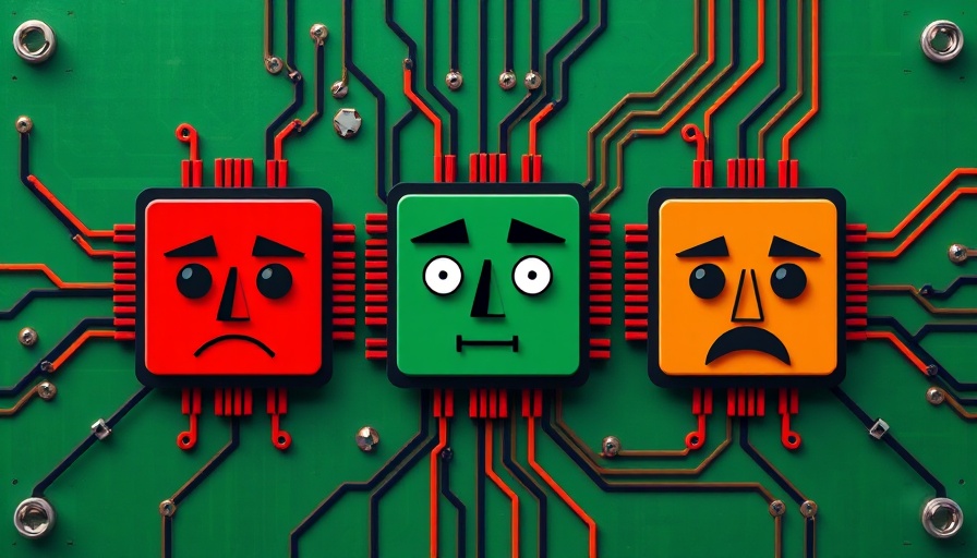 Colorful pixel art microchip faces on a circuit board background.