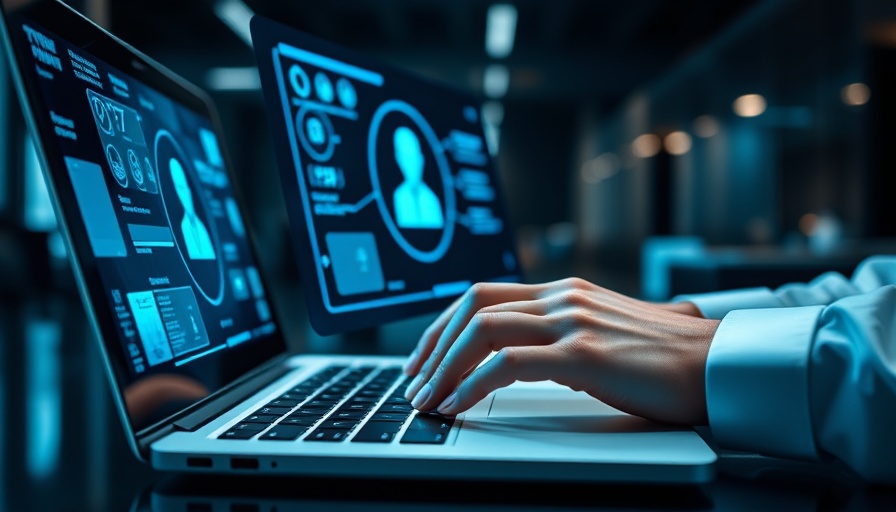 Agentic AI interface with virtual holograms on a laptop.