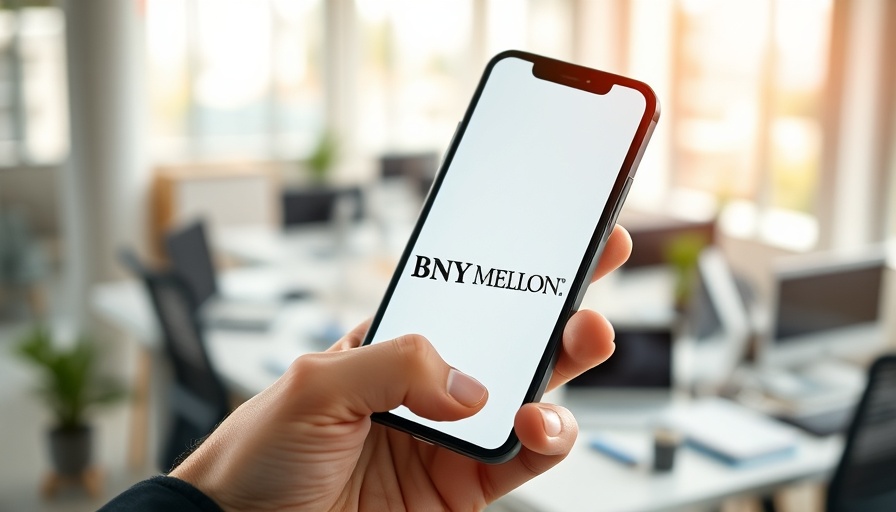BNY Mellon logo on smartphone, signifying OpenAI partnership.
