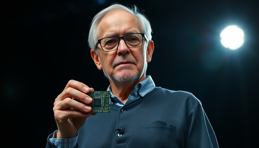 Man presenting microchip and component, Nvidia Earnings Insights