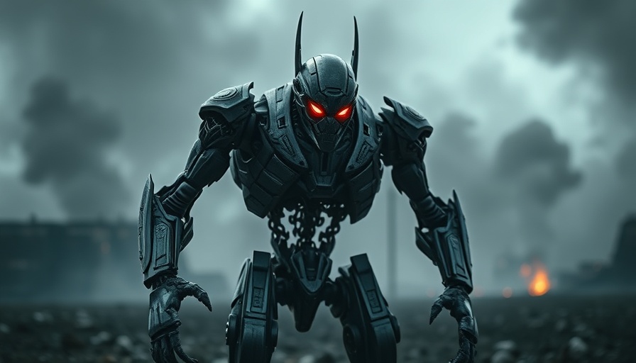 AI fine-tuning risks depicted by a sinister robot with red eyes.