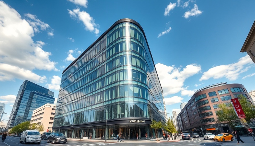 Modern building emphasizing Veeam Microsoft AI Partnership, glass facade.
