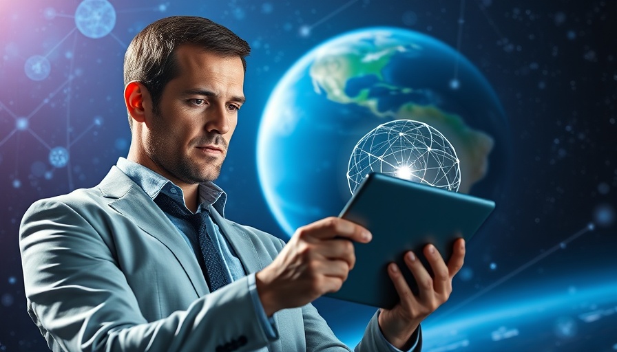 Concept of decentralized AI marketplace with network sphere in space.