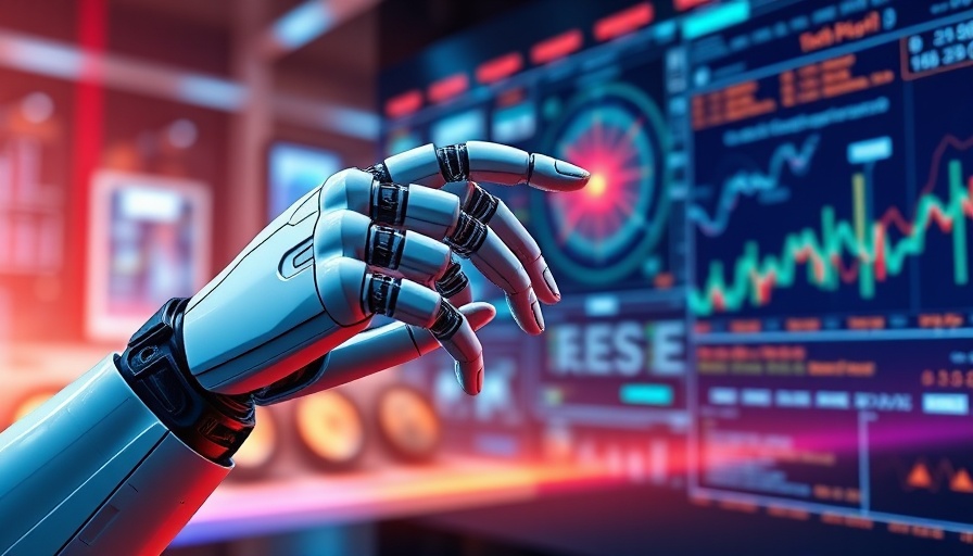 Agentic AI robotic hand interacting with digital interface.