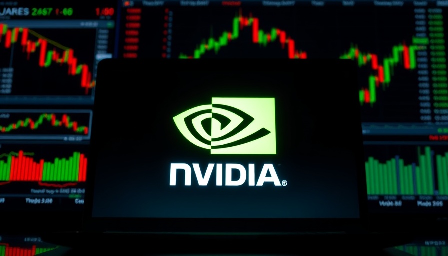 NVIDIA stock recommendation shown on laptop with stock charts in background.