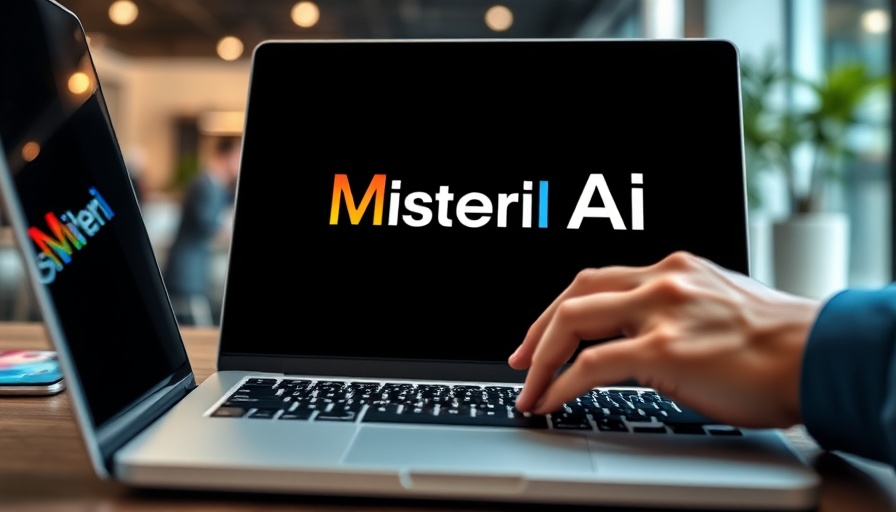Laptop displaying Mistral AI logo, highlighting its position as an OpenAI competitor.