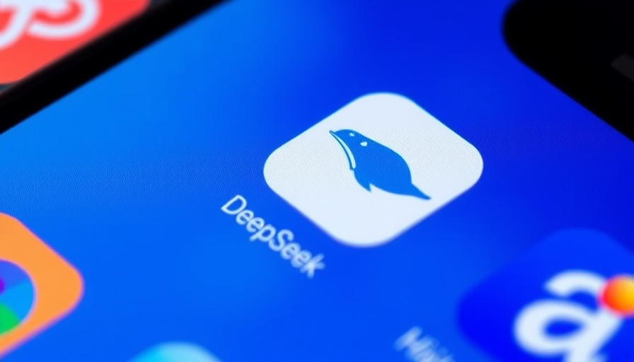 DeepSeek AI chatbot app icon on smartphone screen.