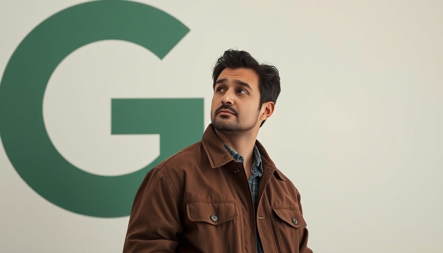 Thoughtful man pondering AI news with Google logo.