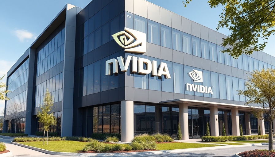 Nvidia building showcasing company logo, modern architecture.