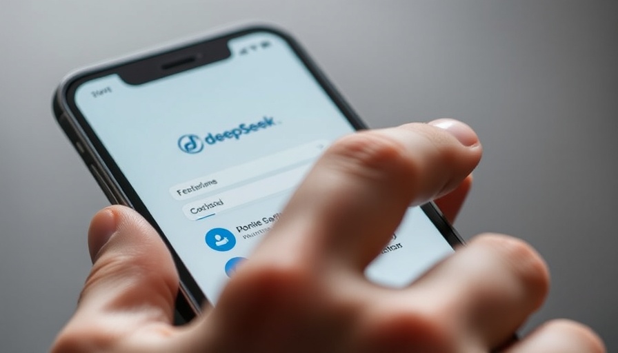 Close-up of smartphone with DeepSeek app interface.