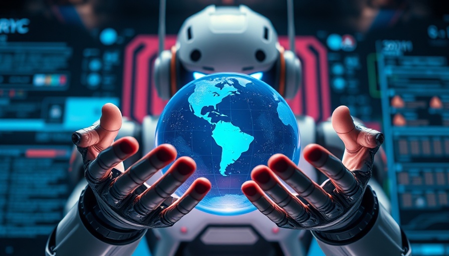 Futuristic robot holding AI globe for distillation for AI chatbots