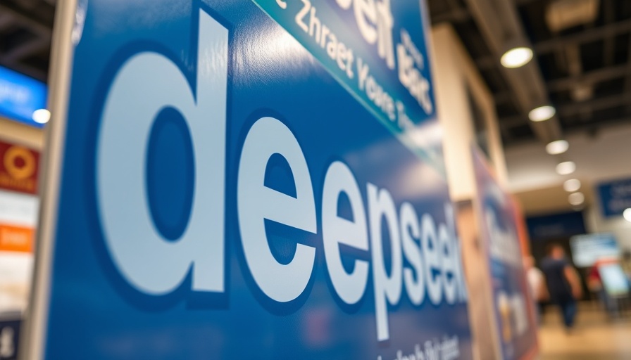 Close-up of 'deepseek' sign related to AI text generation.