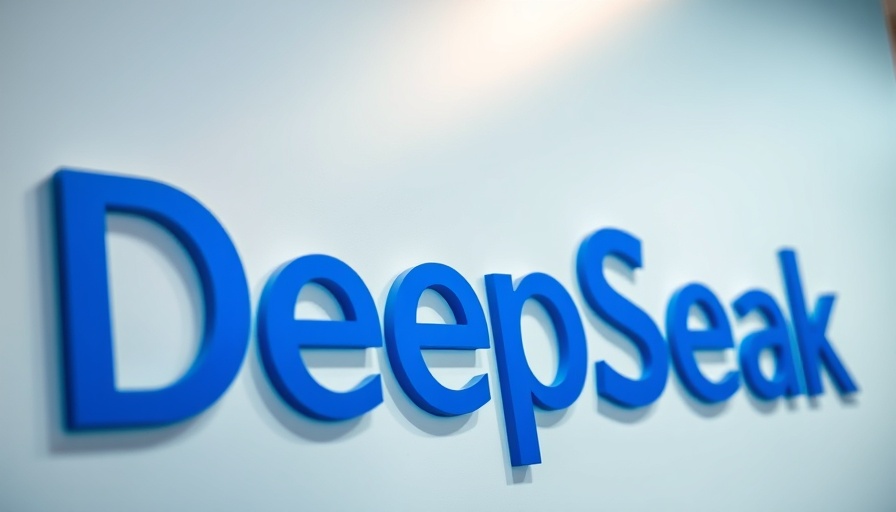 DeepSeek AI sign symbolizing success in vibrant blue tones.