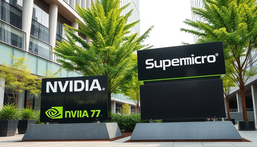 Company signs of NVIDIA and Supermicro representing AI Stocks outdoors.
