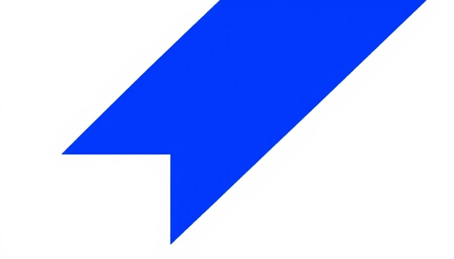 Bold geometric design with blue and white arrow shapes, agentic ai theme.