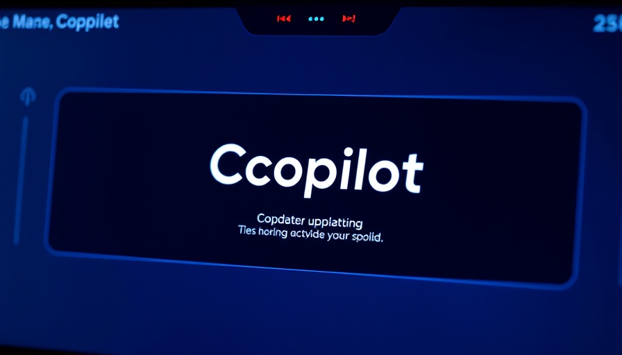 Copilot AI interface update notification on a digital screen.