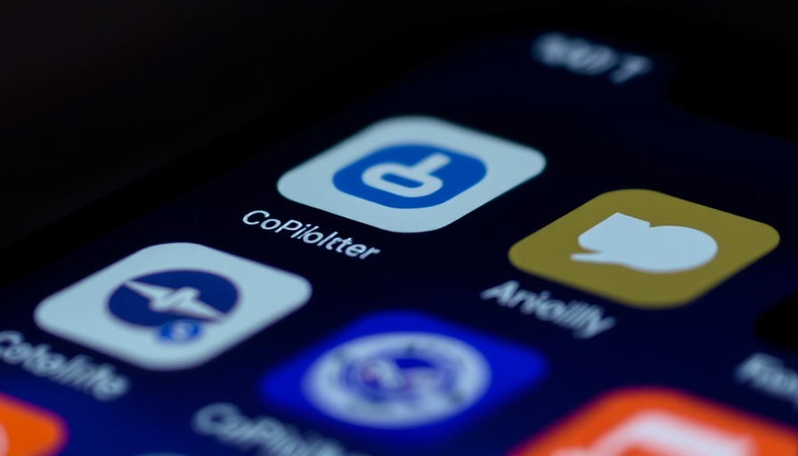 Microsoft Copilot app icon on smartphone screen with other apps.