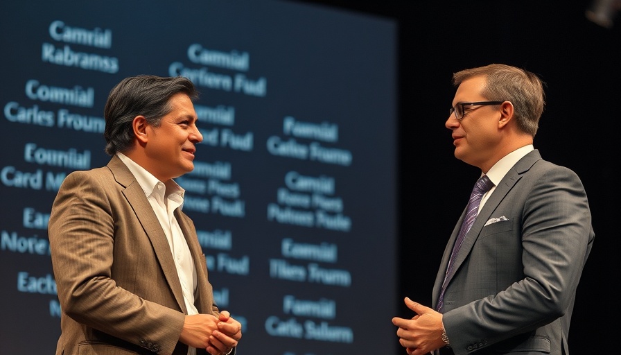 Professionals discussing at a formal event, AI Phone Under $1K.