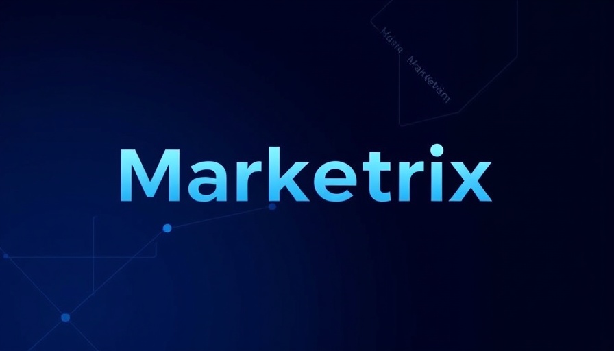 Modern Marketrix logo on deep blue background, agentic AI theme.