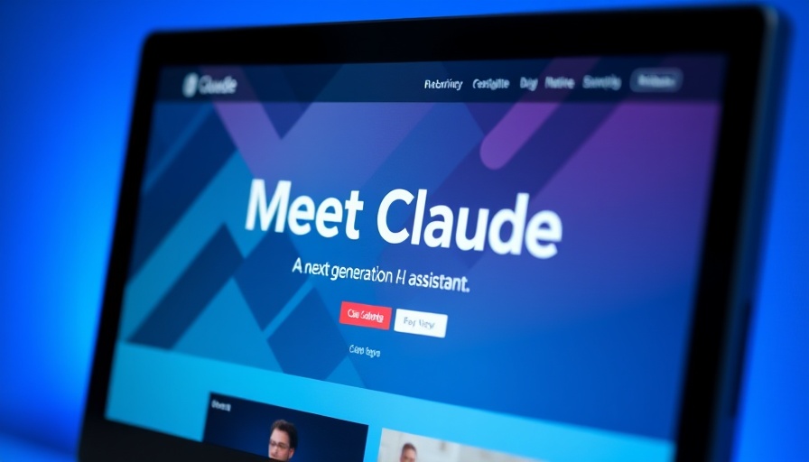 Claude AI interface on a computer screen with blue background.