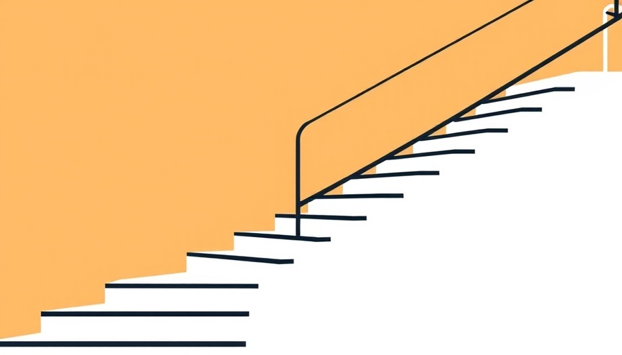 Minimalist illustration of staircase symbolizing progress or growth, claude ai concept.