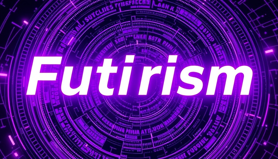Futuristic art with 'Futurism' text and abstract purple patterns.
