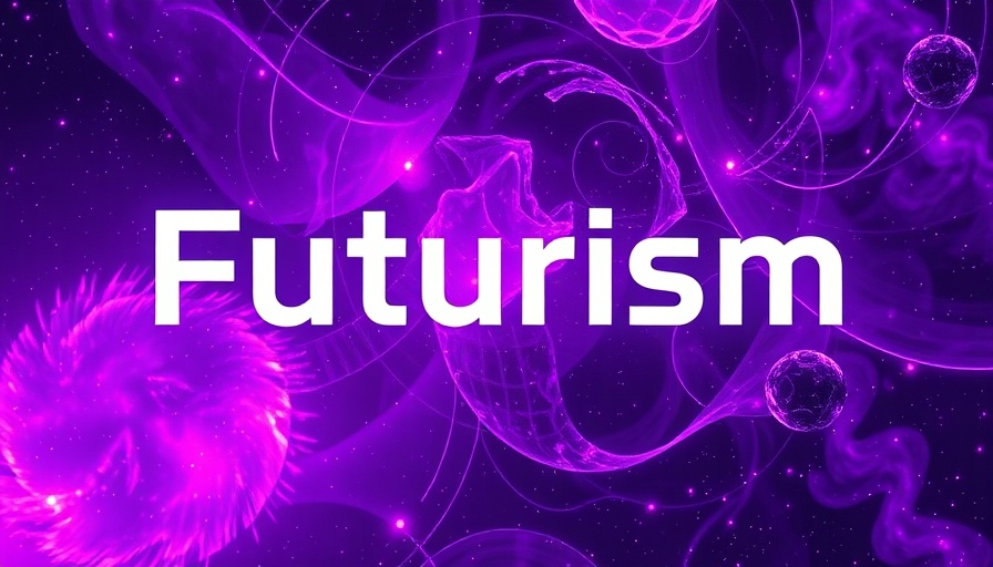 Futuristic abstract design with bold text for AI news.