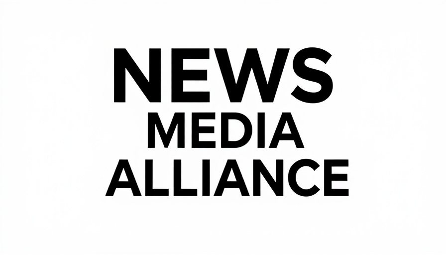 Logo of News Media Alliance in black and red design
