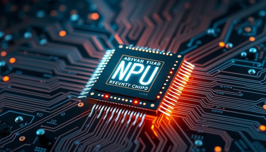 Microsoft AI microchip glowing in futuristic setting.
