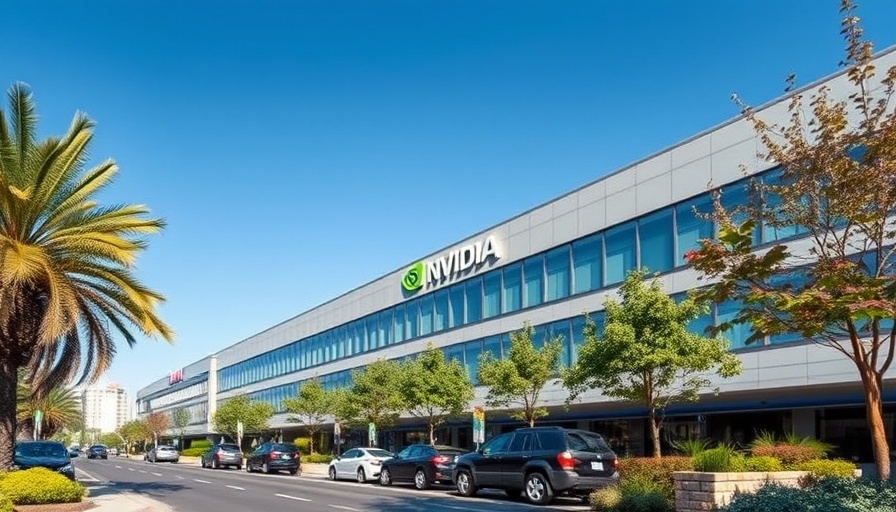 Nvidia office entrance sign with parking lot in background, Nvidia fraud case.