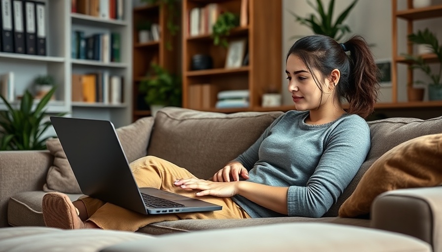 Young woman analyzing AI stocks IonQ vs Nvidia on a laptop.