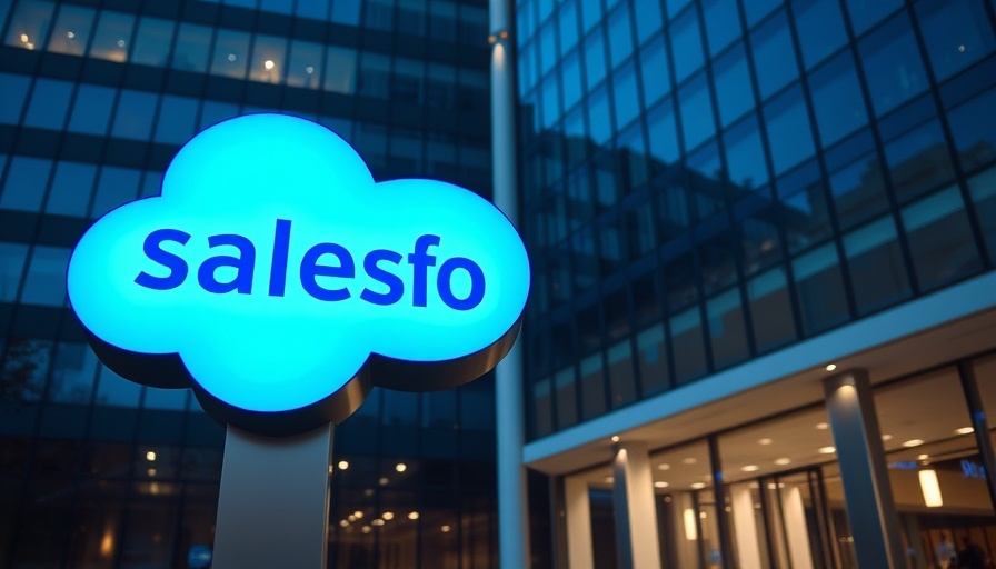 Agentic AI illuminated cloud sign on office building facade.