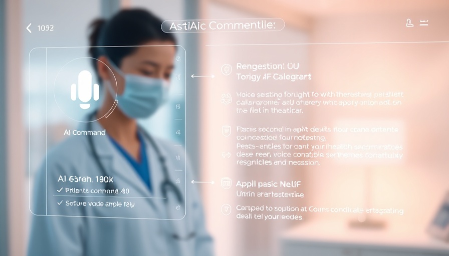 AI healthcare documentation interface with voice command for patient session.