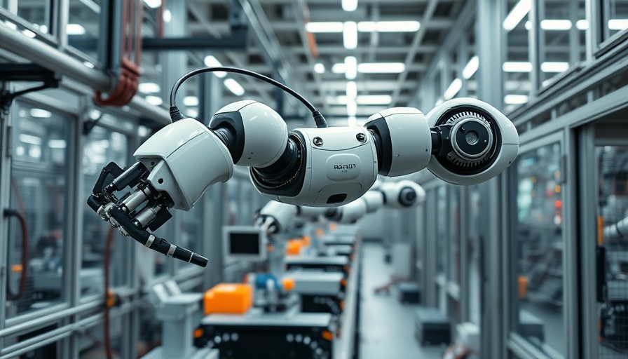 Advanced robotic arm in modern assembly line demonstrating AI in manufacturing
