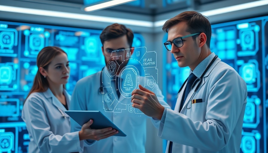 Healthcare professionals examining AI tools interface