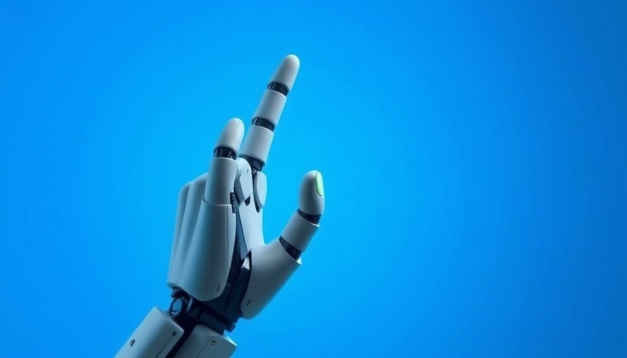 Futuristic robotic hand with glowing fingertip showcasing Microsoft AI.