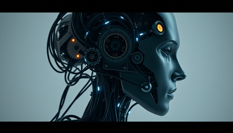 Intricate robotic figure representing agentic AI with complex wiring.
