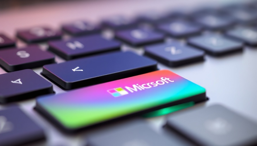 Close-up of keyboard key with Microsoft logo for AI app update