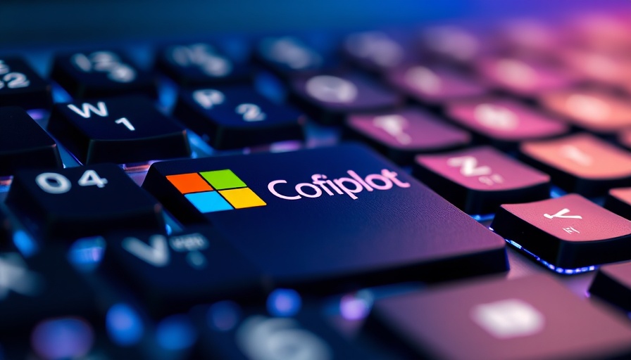 Keyboard close-up with colorful Microsoft Copilot logo key