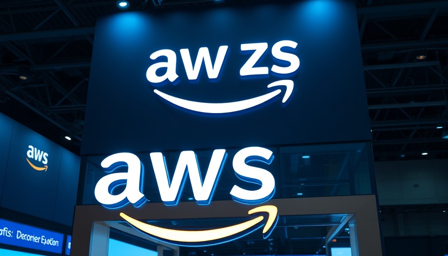 AWS logo on modern stand at a tech event, agentic AI.