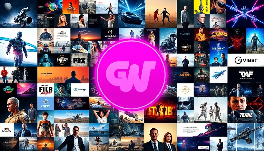 Collage showcasing agentic AI themes with central logo.